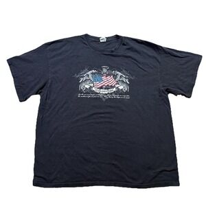 USA Stars And Stripes American Flag Sword Graphic Shirt Y2K Affliction Wings 2XL